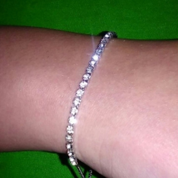 2 ~ 925 STERLING SILVER CZ BANGLES BRACELETS {CHAIN BRACELET} ๐ - Picture 8 of 15